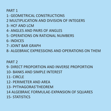 Seventh Standard Mathematics English Medium